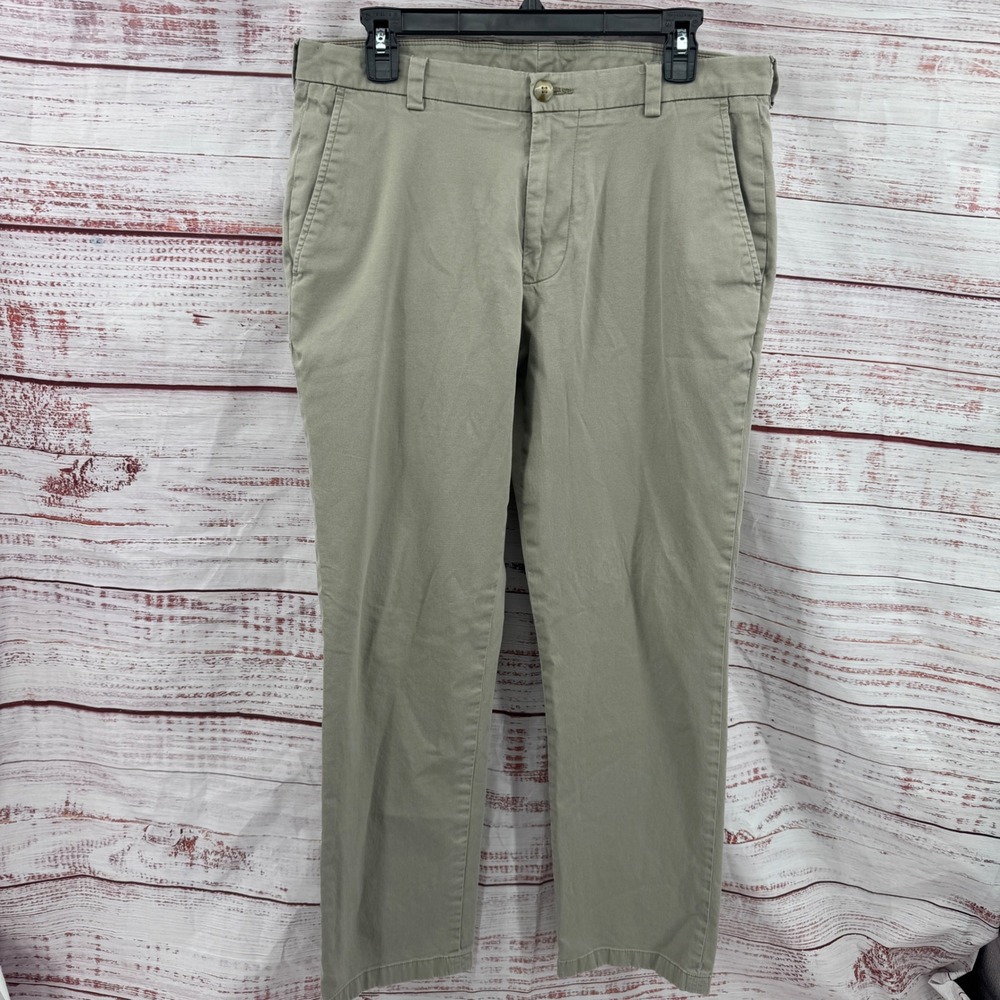 Southern Tide Pants Mens 33x32 Tailored Fit Chino‎ Khaki Flat Front Trousers